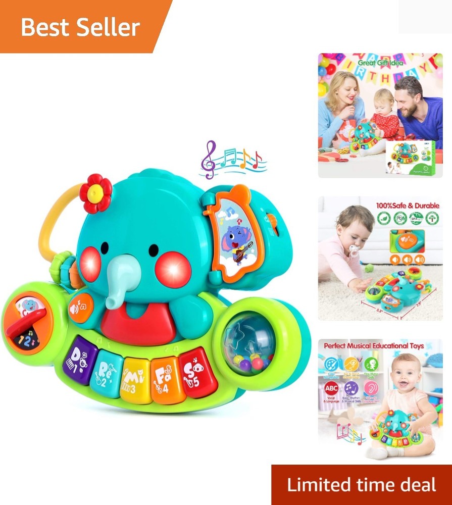 Baby Musical Elephant Piano – Light-Up Educational Toy for 1 Old
