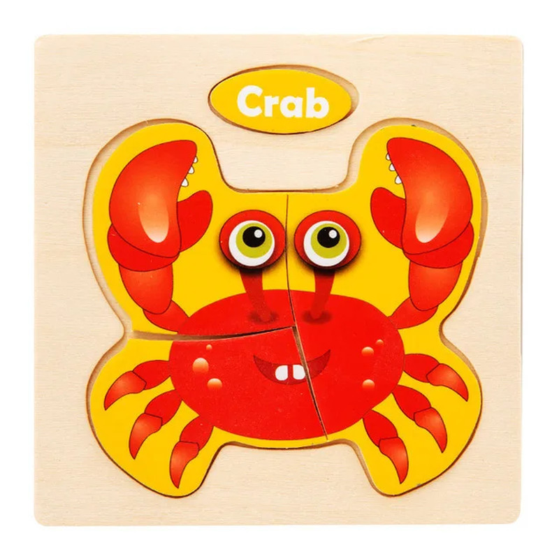 Kids Wooden 3D Animal Puzzle Early Learning Toy Gift US