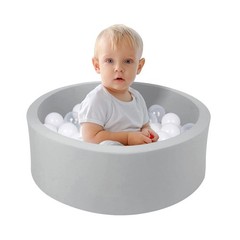 Small Memory Foam Ball Pit for Kids, Soft Ball Pool Round Ball Pit for Toddle…