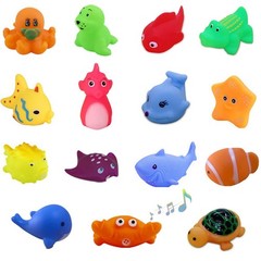 UMBWORLD Preschool Bath Toys Rubber Floating Baby Small, Blue, Green (Mix)