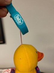Baby Plush Duck Stroller Car Seat Clip Developmental Toy Crinkle Teether