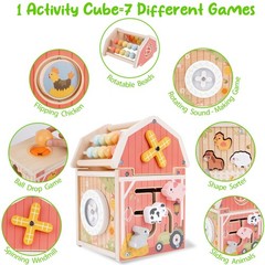 Melofaver Montessori Toys for 1 2 3 Year Old, Wooden Farm Animal Toys for Tod…