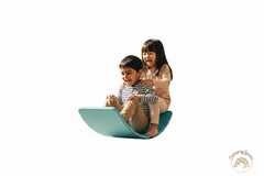 Kids Wobble Balance Board Montessori Waldorf Toy for Toddlers Ages 3-6 Blue 32in