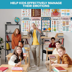 15 Social Emotions Poster for Classroom, 11x17in Educational, Matte-Laminated Ch