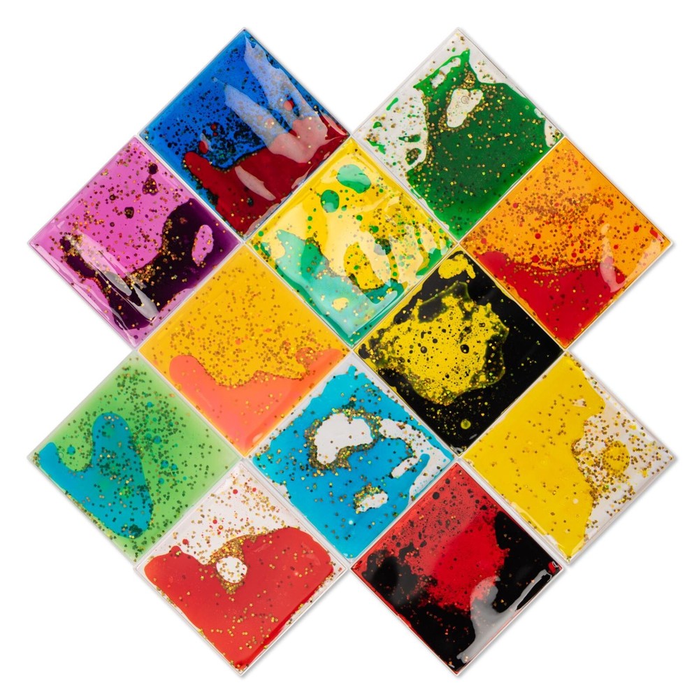 Art3d 12-Pack Square Colorful Liquid Play Mats for Children’s Rooms