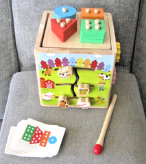 Wooden Activity Cube | Montessori Toys for 1 2 3 Year Old Toddlers |One Year Old