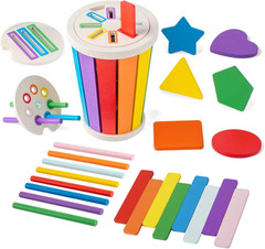 Montessori Toys for 1-3 Year Old, Wooden Color Sorting Learning Toys