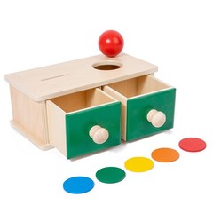 Montessori Wooden Object Permanence Box Drop Toy Fine Motor Skills Baby 6-12M