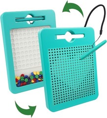 Double-Sided Magnetic Drawing Board with Beads – Perfect Road Trip Activity Toy