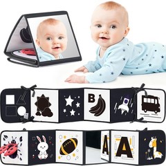 Black and White Baby Books for Newborn – Tummy Time Mirror Small, Monochrome