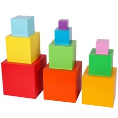 TOWO Wooden Stacking Boxes Rainbow Colours-Nesting and Sorting Cups Blocks fo…