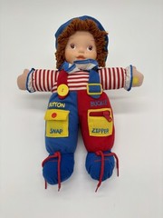 Babys N Things Teach Me To Button Zip Snap Plush Doll 13” Vintage 1998 **READ**