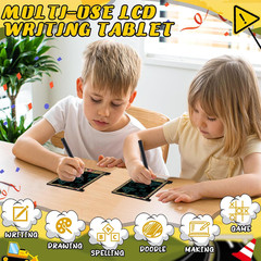 12 Pack Construction Party Favors Mini LCD Writing Tablet for Kids 4.6 Inch Dood