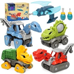5 Take Apart Dinosaur Set w/h Electric Drill Boy Building Toy For Kids