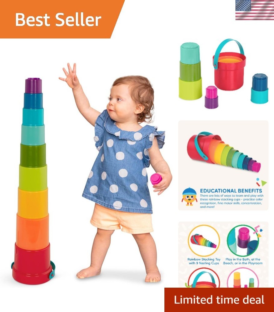 Stacking Toy – Educational & Dexterity Toy – Nesting Cup Playset – Water & Be…
