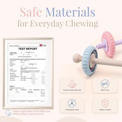 Baby Teething Toys for 3-6 Months, Dumbbell Teether Babies 6-12 Blue