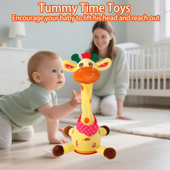 Talking Dancing Giraffe Toy – Repeats What You Say Lights Baby Toy | Singing Mus