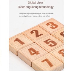 Wood Digital Huarong Road Sliding Puzzle Educational Toys Kids Jigsaw Brain Game