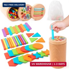 Montessori Wooden Toddler Toys， 3-in-1 Fine Motor Skills Learning Set ，Education