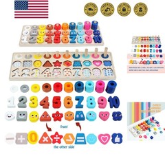 Wooden Montessori Toys for Kids, Toddler Number Puzzles Sorter Counting Shape…