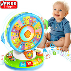 Toys for 1 2 3 Year Old Boys Girls, Spin & Sing ABC Alphabet Learning Zoo with L
