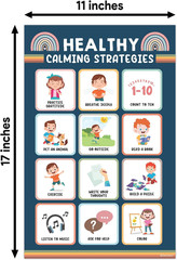 15 Social Emotions Poster for Classroom, 11x17in Educational, Matte-Laminated Ch
