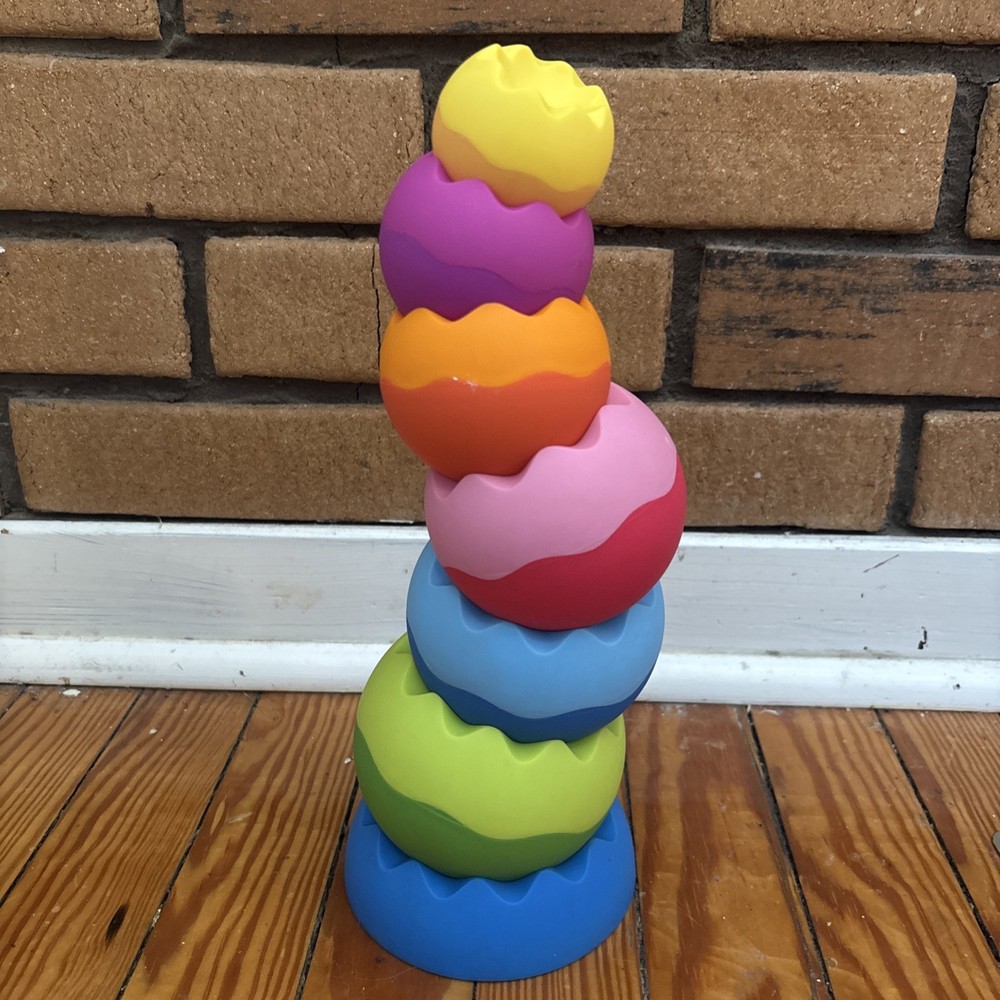 Fat Brain Toy Tobbles Neo Stackable Creative Toddler Sensory and Balance Toy 6m+