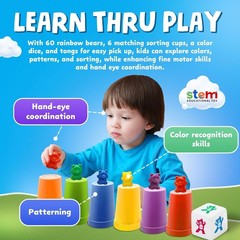 Interactive 70-Pc Counting Bears Set – Sensory Learning Toys for Toddlers
