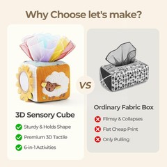Baby Sensory Toy Farm Tissue Box Montessori Learning Gift for 6-12