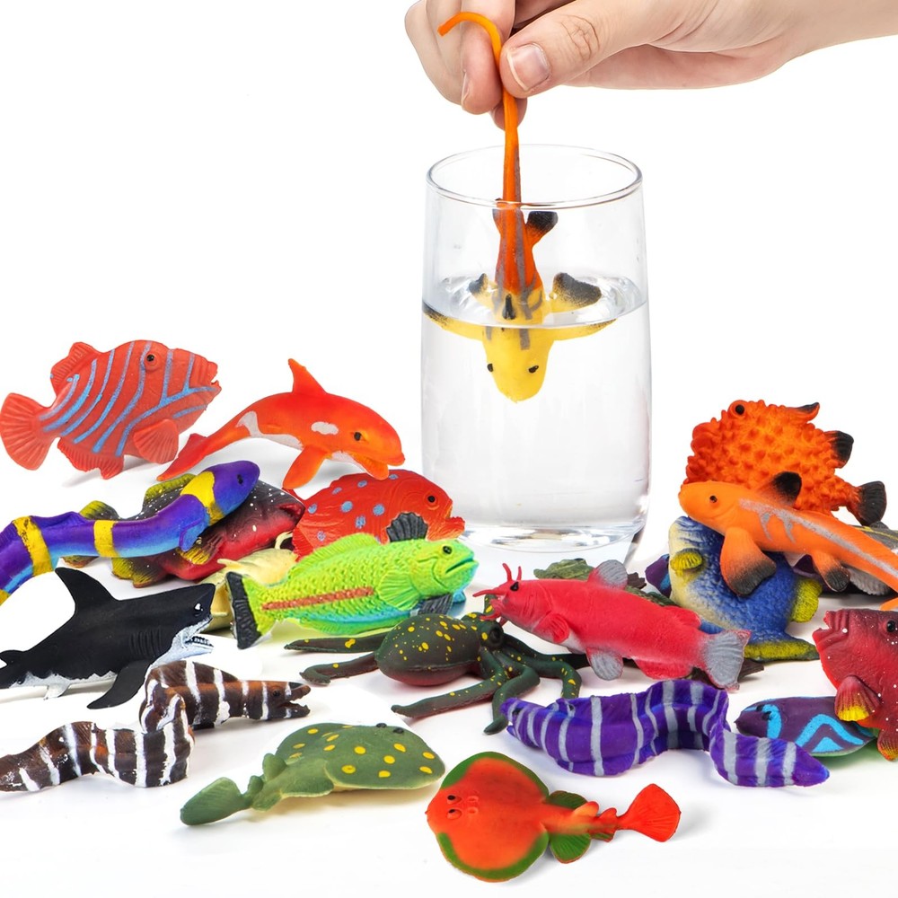 12 Pack Color Changing Sea Animal Toys,Change Ocean Animals Small