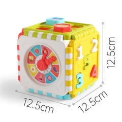 Colorful Shape Sorter Clock Geometric Blocks Early Learning Educational Puzzles