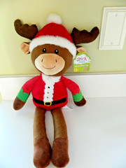 Spark Create Imagine Moose Reindeer Christmas Plush Baby Rattle Holiday Toy 19”