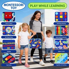Portable Montessori Busy Book for Toddlers: Engaging Learning Activities 15×12