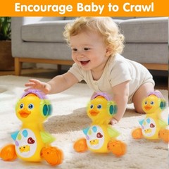 Baby Musical Light Up Duck Toy, Dancing Crawling Tummy Time Toys,0-18 Month Gift