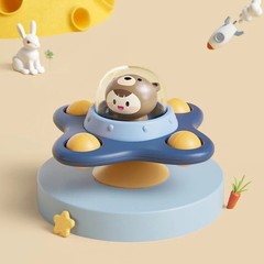 Baby Suction Cup Spinner Bath Toy Montessori Sensory Fidget Rotating Toy