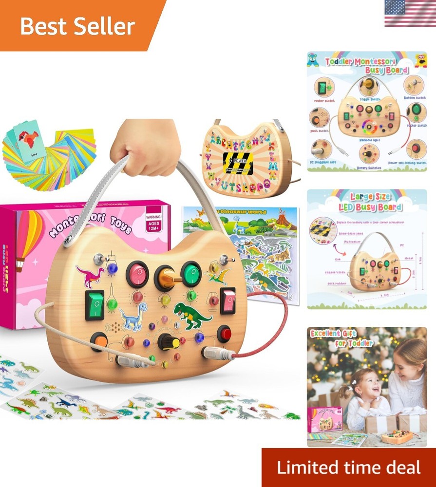 Interactive Light Switch Busy Board for Toddlers: 1-3 Years, Fine Motor Skills