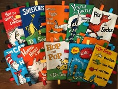 ~Dr. Seuss Titles~😀Handmade Baby & Toddler Storytime Sensory Crinkle *Tag Toy📚