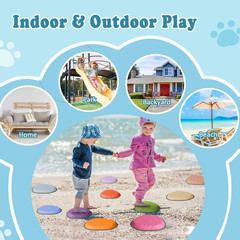 Stepping Stones for Kids, 10 PCS Non-Slip Toddlers’ Balance Sensory Toys, Indoor