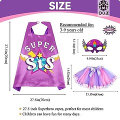 Super Sisters Gifts for 3 4 5 6 7 8 9 Years Old Girls Dress Up Clothes Purple