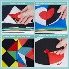 Baby Books Toys, High Contrast Black and White Books Non Toxic Fabric Touch a…