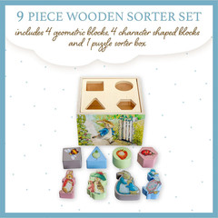 KIDS PREFERRED Beatrix Potter Peter Rabbit Wooden Shape Sorter for Toddlers, Inc