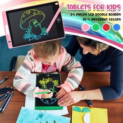 Zhehao 24 Pieces LCD Writing Tablet Doodle Board 8.5 Inch Colorful Reusable S…