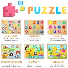 Alphabet Number Shape Dinosaur Vehicle Puzzles