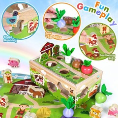 Montessori Wooden Sensory Toddler Toys: Toy for 1 Year Old Boys Girls Birthday