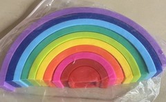 Rainbow 10pc Stacker Toy Kids Montessori Waldorf Play BPA Free Silicone