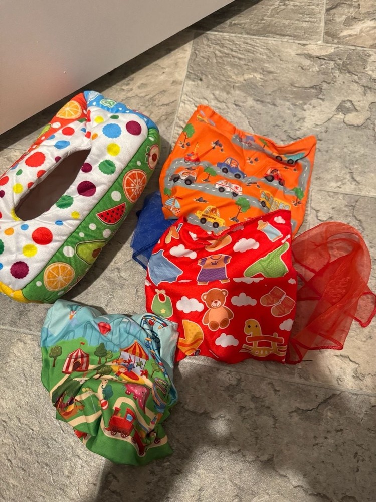 Toddler Sensory Tissue Box Toy with Pull-out Scarves