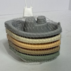 Square Plastic Coaster Set, Multicolor Solid Modern Stackable, 6-Piece