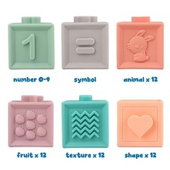 Soft Stacking Blocks for Babies – Sensory Montessori Toys for Toddlers 6-36 Mont