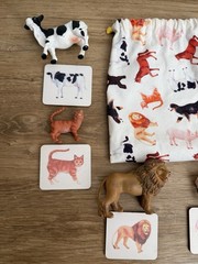 Lovevery Companion Play Kit Montessori Animal Match Organic Cotton Bag Complete!
