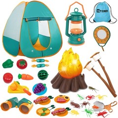 Mitcien Kids Camping Gear Set with Play Tent, Pretend Campfire, Fru… Fast Ship